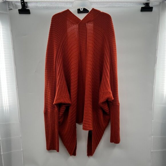 Easel Women's Knit Open Front Cardigan Burnt Orange Size M/L Long Sleeve - Picture 7 of 9